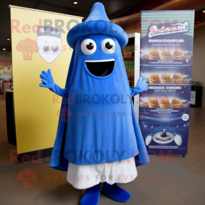 Blue Enchiladas mascot costume character dressed with a Empire Waist Dress and Beanies