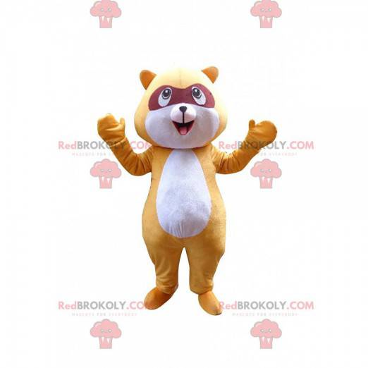 Mascota de mapache amarillo, disfraz de animal del bosque -