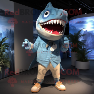 Sky Blue Megalodon mascotte...