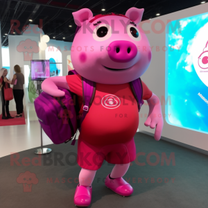 Magenta Pig mascotte...