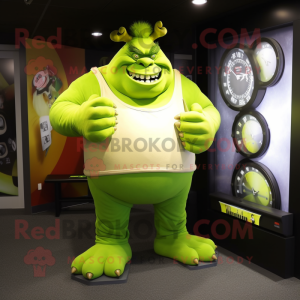 Lime Green Ogre maskot...