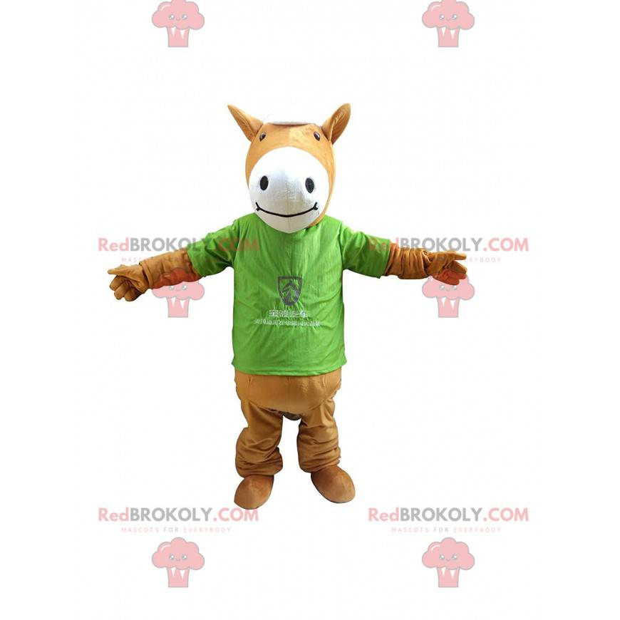 Brun og hvid hest maskot, hest kostume - Redbrokoly.com