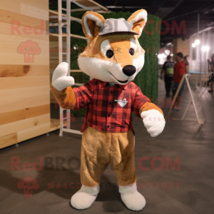 Beige Fox maskot kostume...