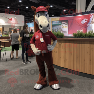 Maroon Mare maskot kostume...