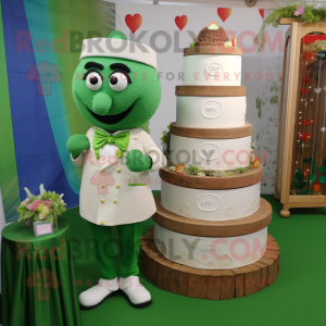 Oliwkowy tort weselny w...