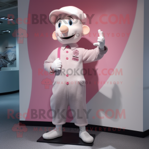 Sølv Pink maskot kostume...