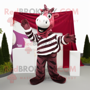 Maroon Zebra maskot drakt...