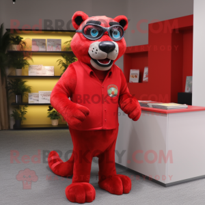 Red Panther maskot drakt...