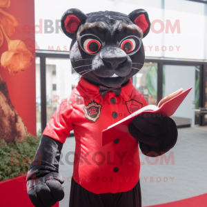 Roter Panther Maskottchen...