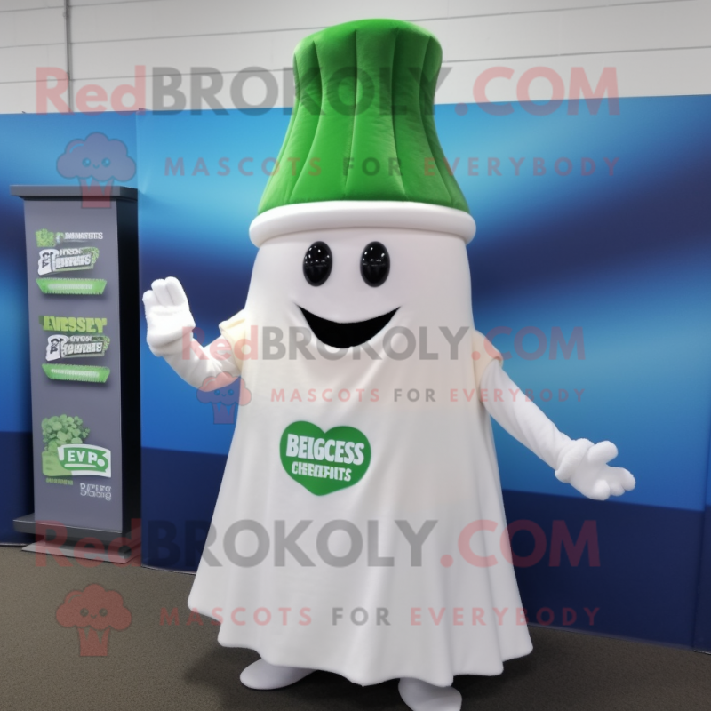 White Celery mascot costume character dressed with a Midi Dress and Beanies White Celery mascot costume character dressed with a Midi Dress and Beanies