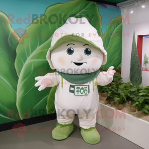 White Cabbage Leaf maskot...