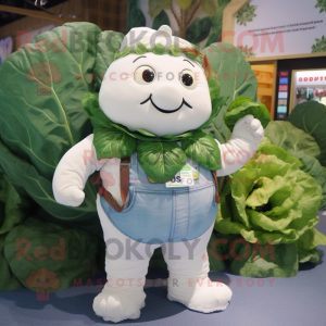 White Cabbage Leaf maskot...