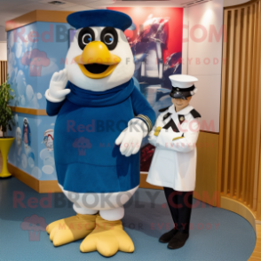 Navy Chief mascot costume character dressed with a Maxi Skirt and Watches