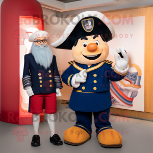 Navy Chief mascot costume character dressed with a Maxi Skirt and Watches