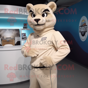 Beige Puma mascotte kostuum...