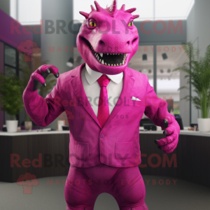 Magenta Iguanodon maskot...