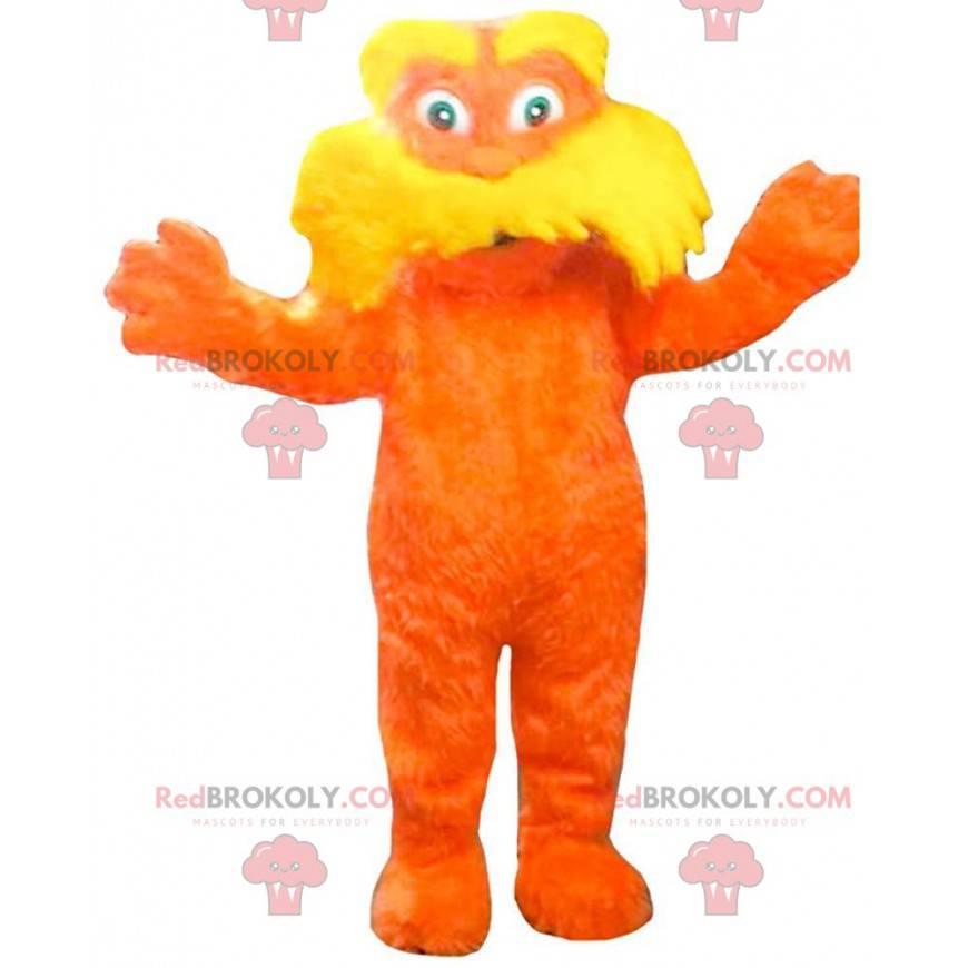Lorax mascotte, beroemde cartoon oranje schepsel -