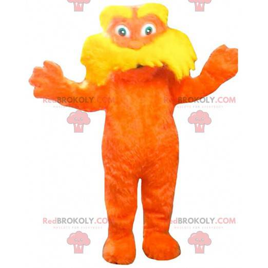 Lorax mascotte, beroemde cartoon oranje schepsel -