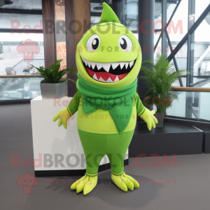 Lime Green Shark mascotte...