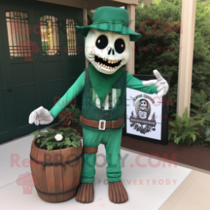 Forest Green Graveyard mascot costume character dressed with a Henley Tee and Handbags