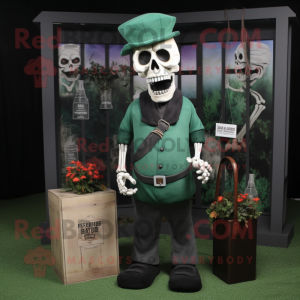Forest Green Graveyard mascot costume character dressed with a Henley Tee and Handbags