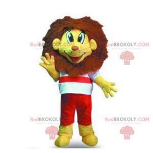 Mascote pequeno leão amarelo e marrom - Redbrokoly.com