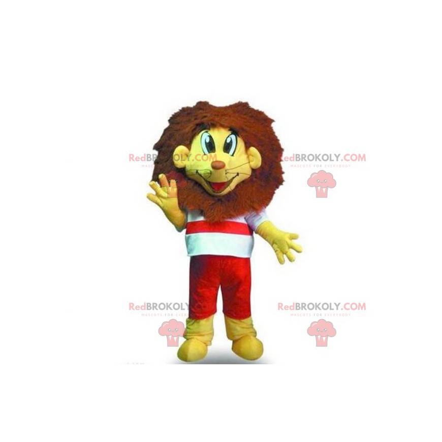 Mascote pequeno leão amarelo e marrom - Redbrokoly.com