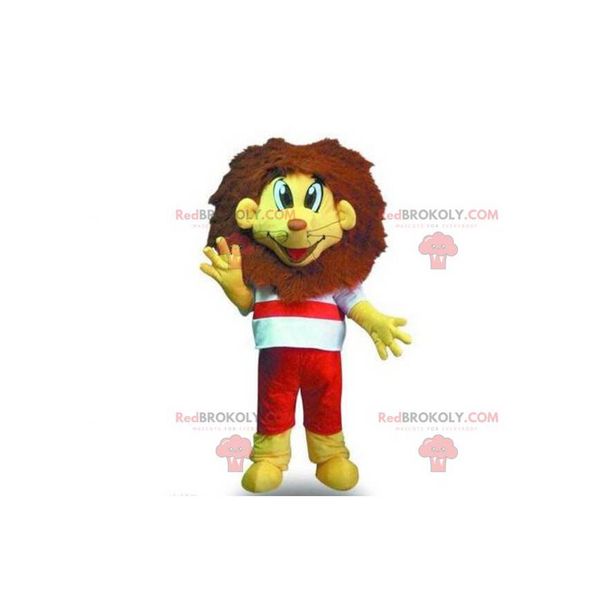 Mascotte de petit lion jaune et marron - Redbrokoly.com