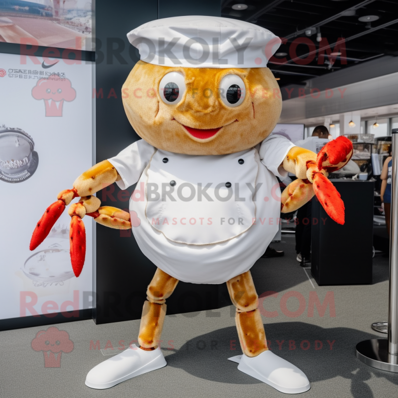 White Crab Cakes mascot costume character dressed with a Bodysuit and Anklets White Crab Cakes mascot costume character dressed with a Bodysuit and Anklets
