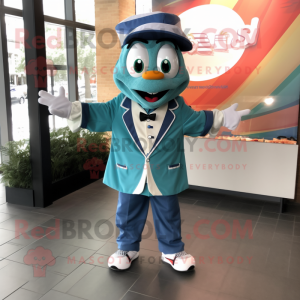 Teal Pizza mascotte kostuum...