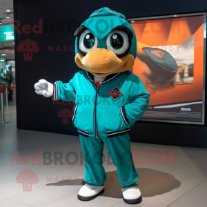 Teal Pizza mascotte kostuum...