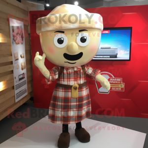 nan Ramen mascot costume character dressed with a Flannel Shirt and Pocket squares