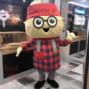 nan Ramen mascot costume character dressed with a Flannel Shirt and Pocket squares