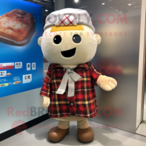 nan Ramen mascot costume character dressed with a Flannel Shirt and Pocket squares