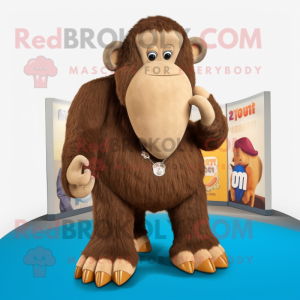 Brun Mammoth maskot kostume...