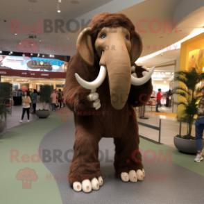 Brown Mammoth mascot costume character dressed with a Bootcut Jeans and Anklets