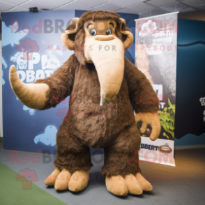 Brown Mammoth mascot costume character dressed with a Bootcut Jeans and Anklets