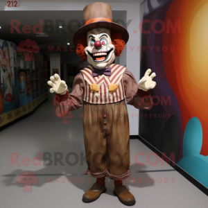 Brown Evil Clown maskot...