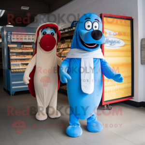 Blue Hot Dogs maskot...