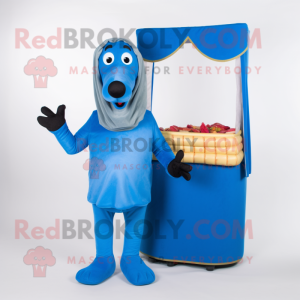 Blue Hot Dogs Maskottchen...