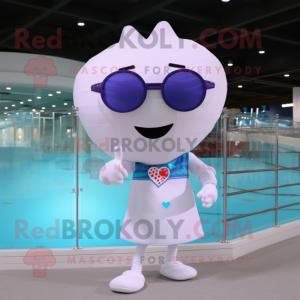 White Heart maskot kostym...