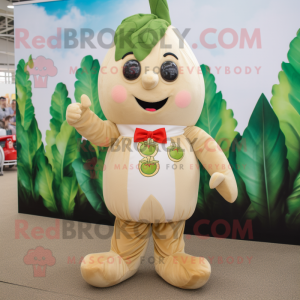 Beige Radise maskot kostume...