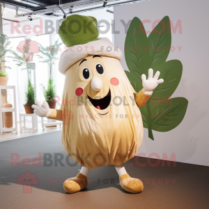 Beige Radise maskot kostume...