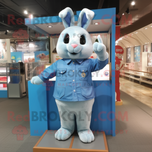 Sky Blue Wild Rabbit maskot...