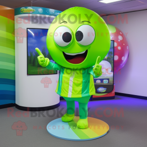 Lime Green Rainbow mascotte...