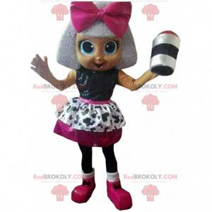 Mascota muñeca, cantante, disfraz de diva, niña - Redbrokoly.com