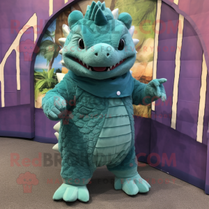 Teal Ankylosaurus mascotte...