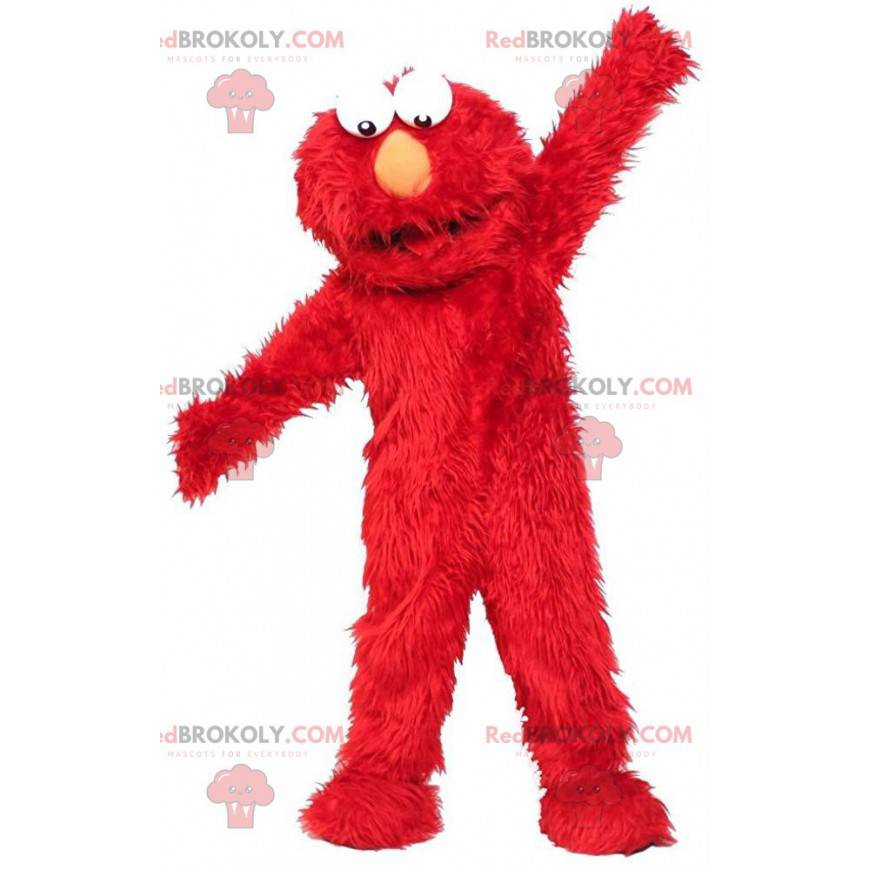 Mascot of Elmo, the famous red puppet of the Muppets -