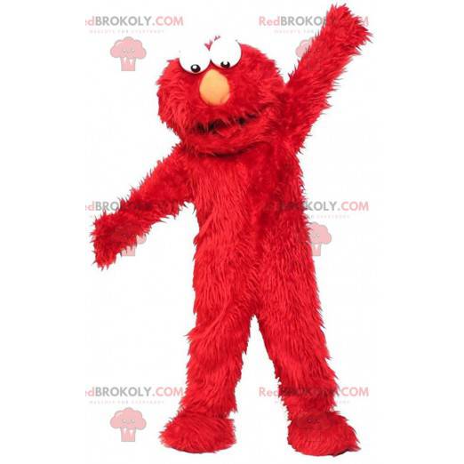 Maskot av Elmo, den berömda röda dockan av Muppets -