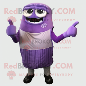 Lavender Bbq Ribs mascot costume character dressed with a Trousers and Gloves